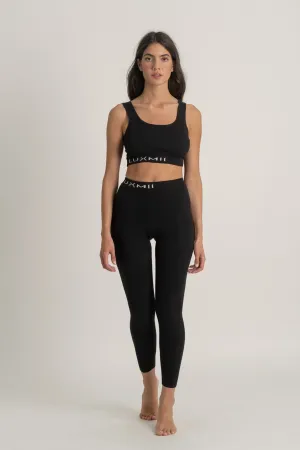 Ribbed Linen Mouvement Legging in Black