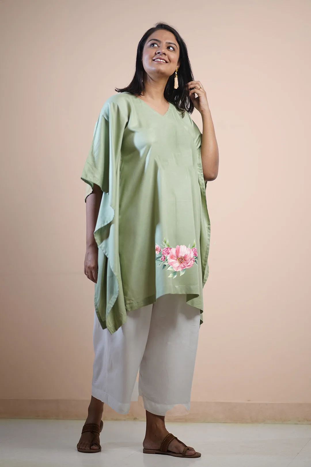 SageGreen Rayon KaftanKurta - SageSaga