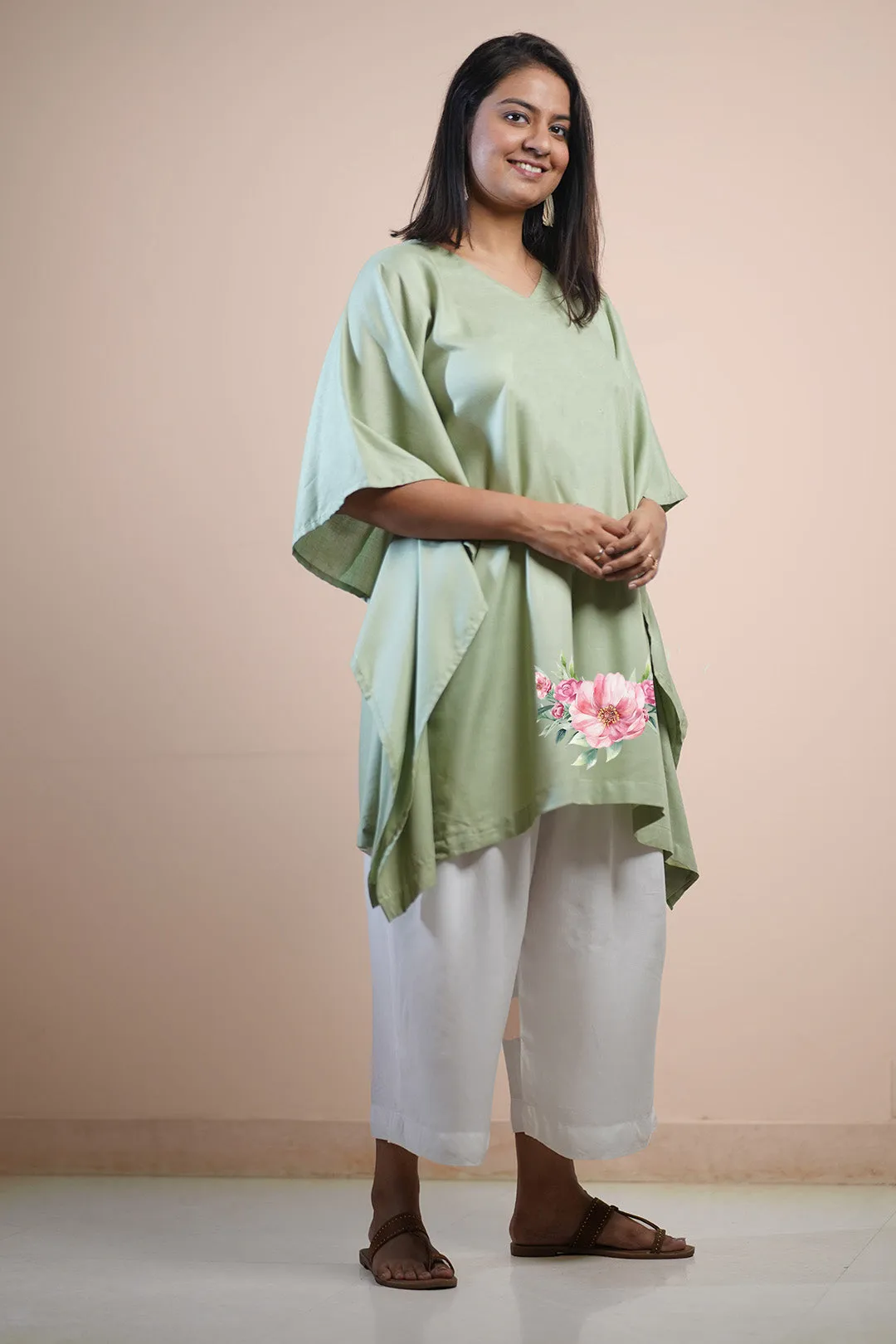 SageGreen Rayon KaftanKurta - SageSaga