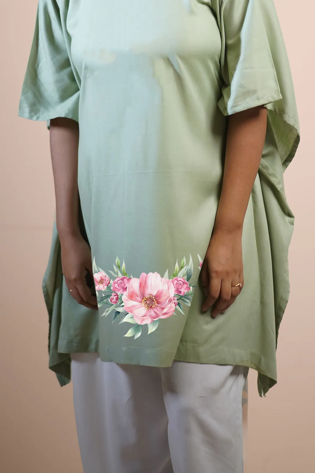 SageGreen Rayon KaftanKurta - SageSaga