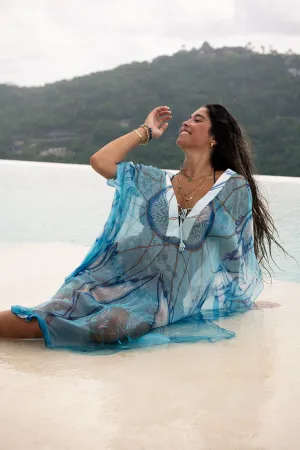 Silk Chiffon Ellie Kaftan EGRET