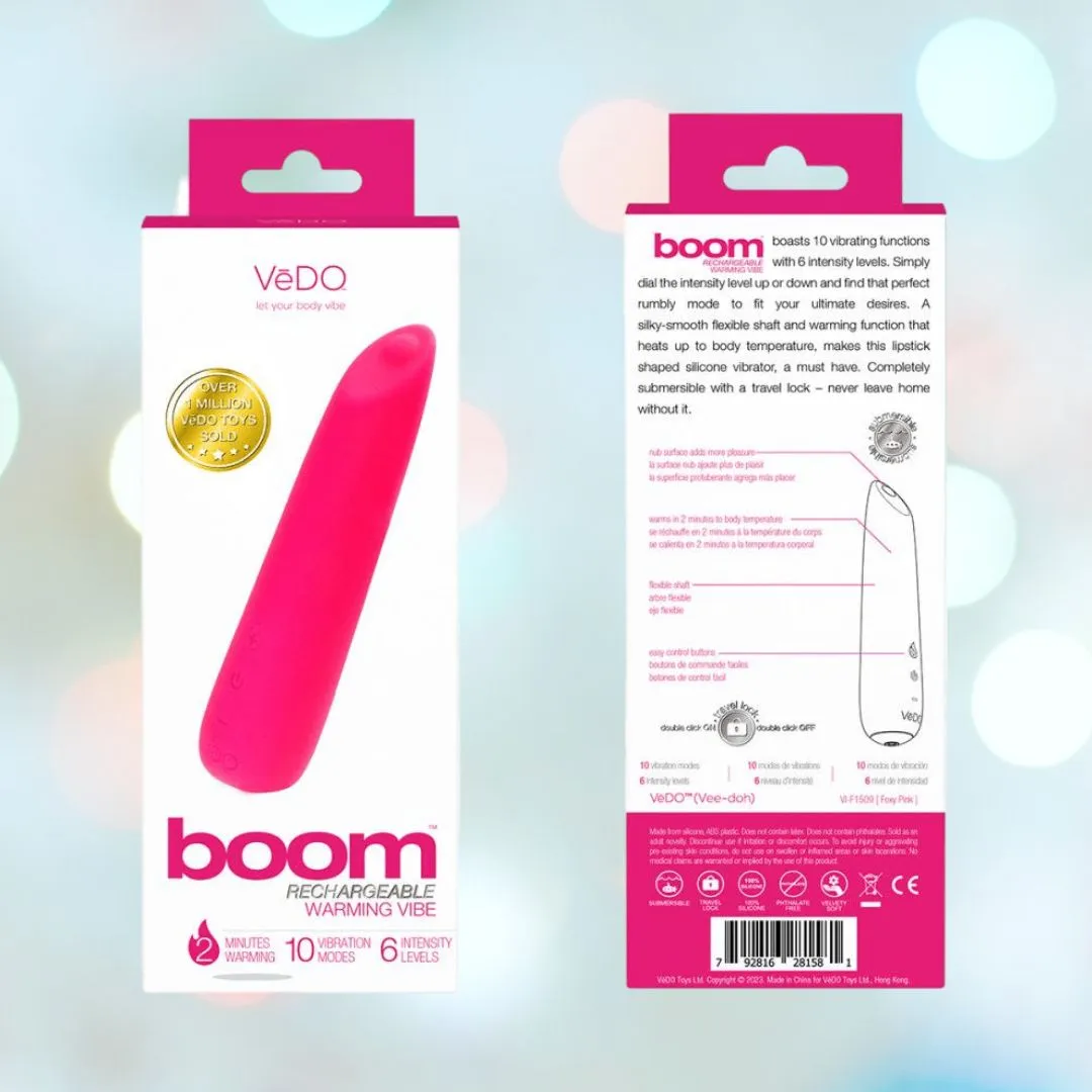 VeDO Boom Rechargeable Warming Bullet Vibrator - Pink