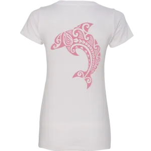 Women's Leaping Dolphin V-Neck Tee