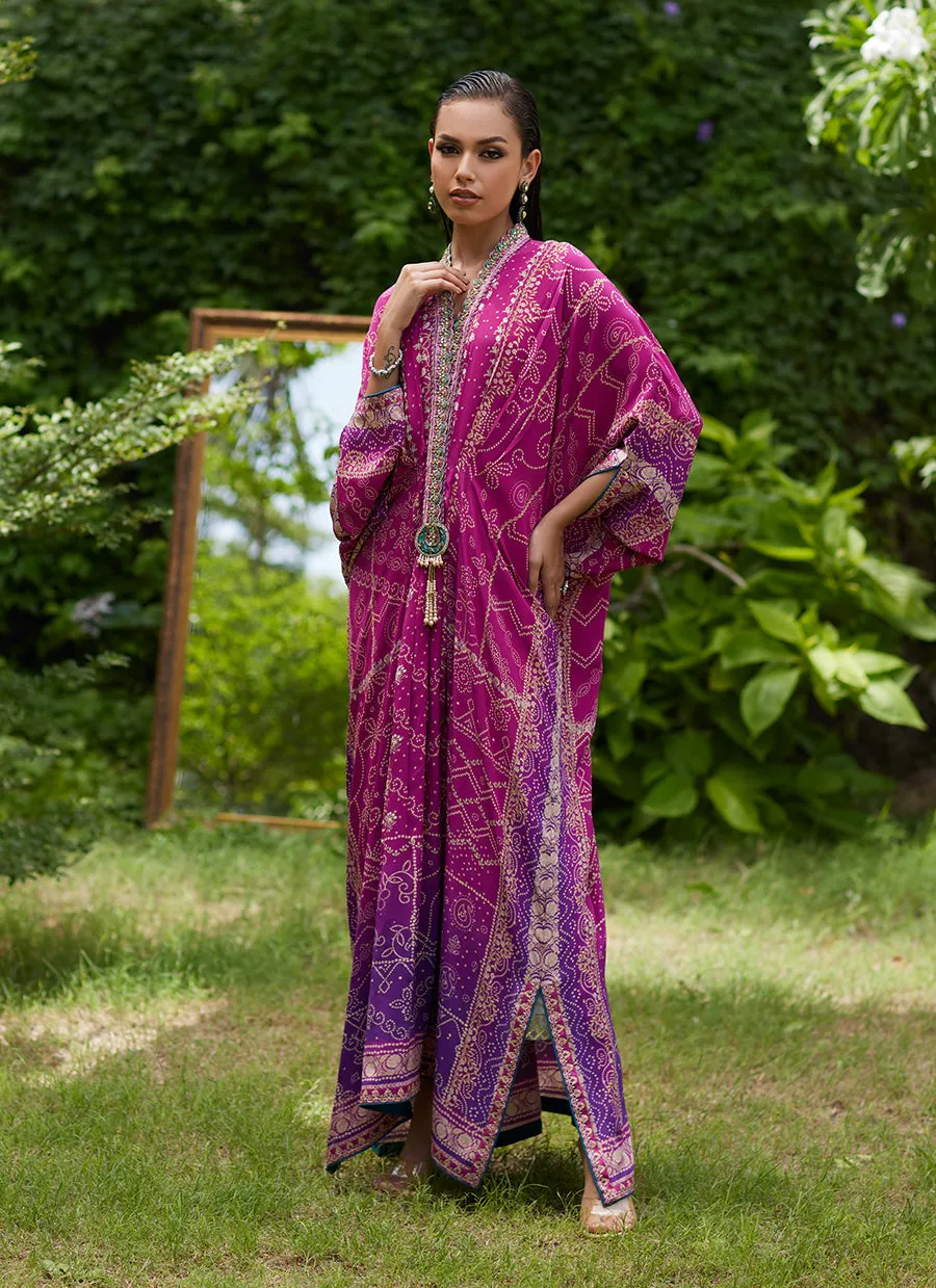 Zahli Magenta Ombre Kaftan